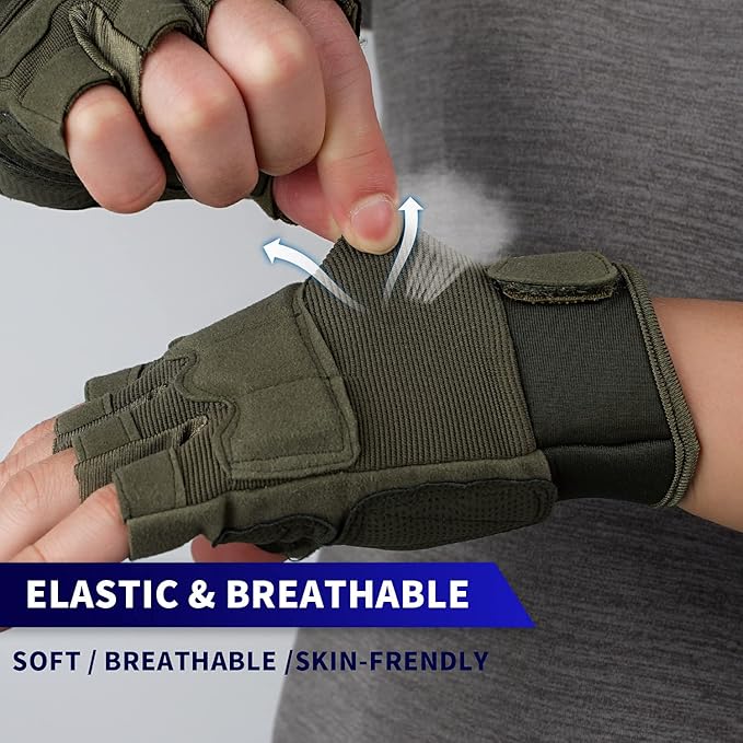 FIORETTO Fingerless Gloves for Airsoft Shooting Half Finger Hunting Hiking Cycling Driving Motorcycle Climbing Work Gloves M210603