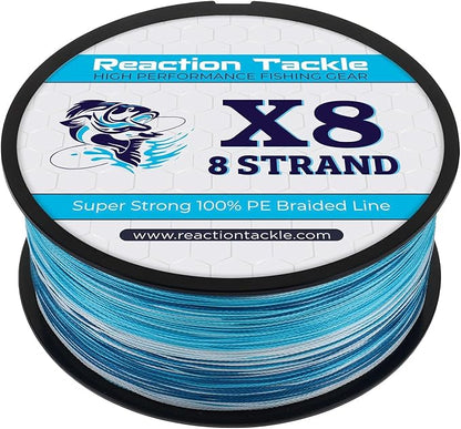 Reaction Tackle Braided Fishing Line - Pro Grade Power Performance for Saltwater or Freshwater Fish - Colored Fishing Line Braid for Extra Visibility