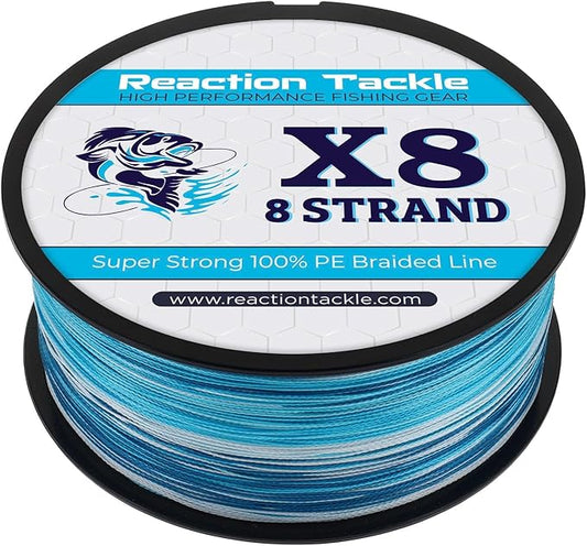 Reaction Tackle Braided Fishing Line - Pro Grade Power Performance for Saltwater or Freshwater Fish - Colored Fishing Line Braid for Extra Visibility