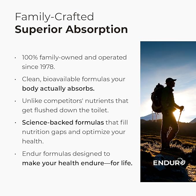 Endur Electrolyte SR, Essential Electrolyte Replacement & Hydration Support, Great for Physical Activity, Sustained-Release Tablets, 60 Tablets