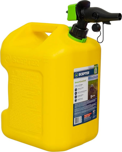 Scepter FSCD552 Fuel Container with Spill Proof SmartControl Spout, Yellow Diesel Can, 5 Gallon