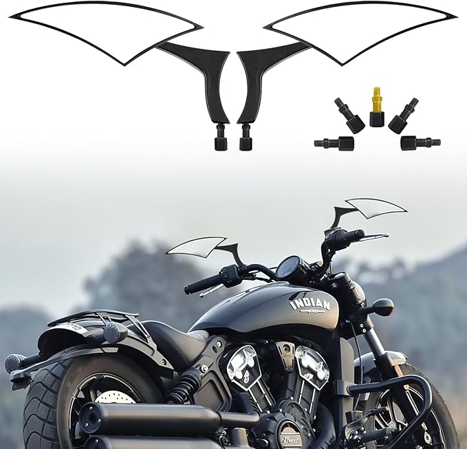 Sturdy Harley - Davidson Motorcycle Mirrors, Sporter Spear Blade Softail Rear View Side Mirrors for 1982-2018 2019 2020 Street Glide Scooter Cruiser Highway Riding and Urban Commuting (Black)