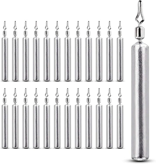 AMYSPORTS Drop Shot Weights Fishing Lead Drop Saltwater Fishing Weight Freshwater Drift Sinker Fishing Weight Bass Rig Cylinder Removable Catfishing