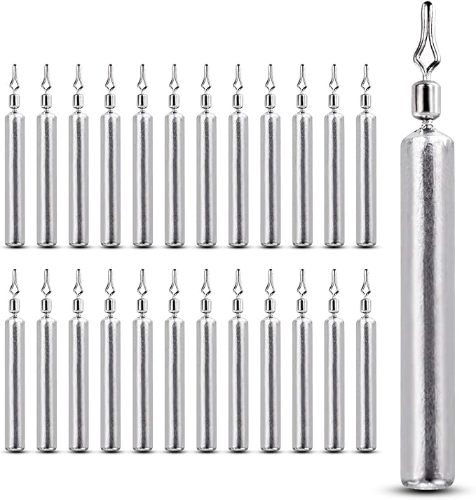 AMYSPORTS Drop Shot Weights Fishing Lead Drop Saltwater Fishing Weight Freshwater Drift Sinker Fishing Weight Bass Rig Cylinder Removable Catfishing