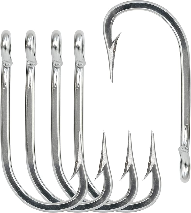 BLUEWING Needle Point 5pcs/10pcs Trolling Hooks Fishing Stainless Steel Extra Sharp for Freshwater Saltwater