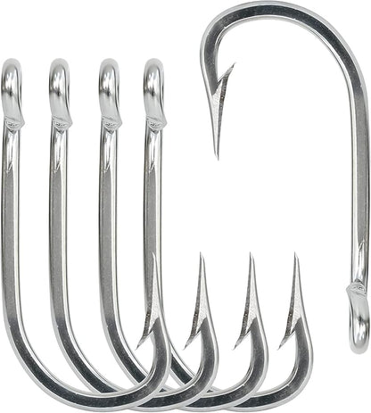 BLUEWING Needle Point 5pcs/10pcs Trolling Hooks Fishing Stainless Steel Extra Sharp for Freshwater Saltwater