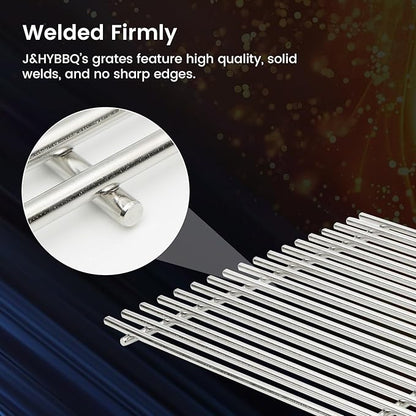 J&YNBBQ Grill Grate Replacement for Weber Genesis 300 Series – 19.5" 7mm Stainless Steel Cooking Grates for E-310, E-320, E-330, S-310, S-320, S-330, Replaces Weber 7528 & 7524 (2 Pack)