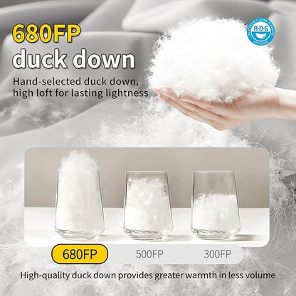 Down Sleeping Bag for Adults. 680FP Ultralight Portable, Backpacking Sleeping Bag for Hiking, Camping, Mountaineering, expeditions and Backpacking. with Compression Sack