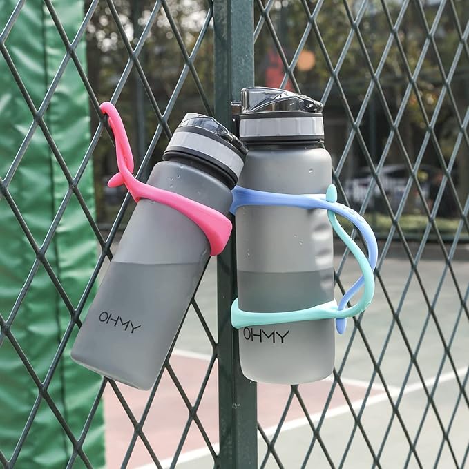 Neo Magnetic Silicone Ring Strap for Water Bottle - Water Tumbler Strap Versatile Sports Bottle Ring - Water Bottle Carrier Strap for Gym, Backpack, Belt, Hiking, Outdoors & More (Sky Blue)