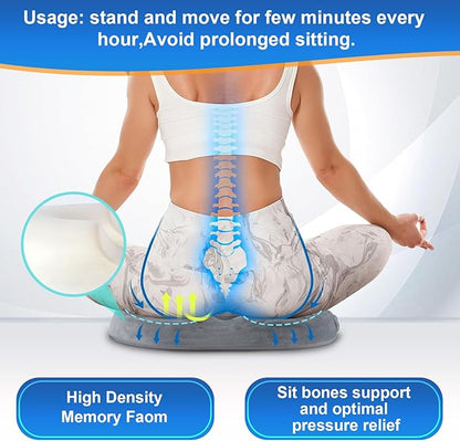 Donut Cushion Memory Foam Hemorrhoids Cushion for Postpartum & Coccyx & Tailbone Pain Pressure Relief for Office Chair, Wheelchair, Office, Car Seat (Grey)