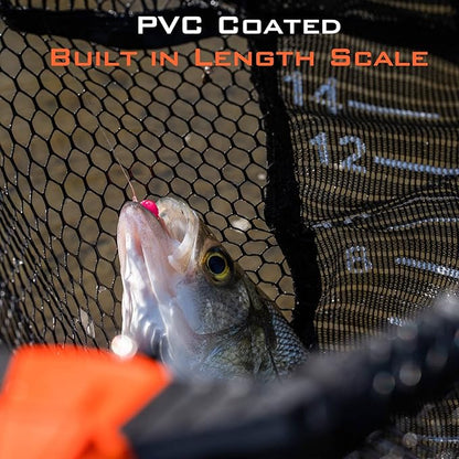 KastKing Pontus Fishing Net, Foldable & Lightweight Landing Net with Built in Length Scale, Strength Aluminum Handle, Fishing Gear and Gift for Men