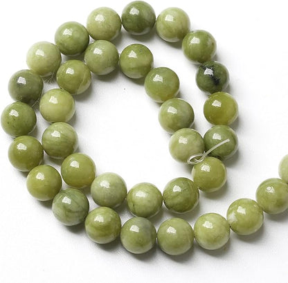 120PCS 6MM Natural Stone Chinese Green Jade Loose Beads for Jewelry Making DIY Bracelet Necklace