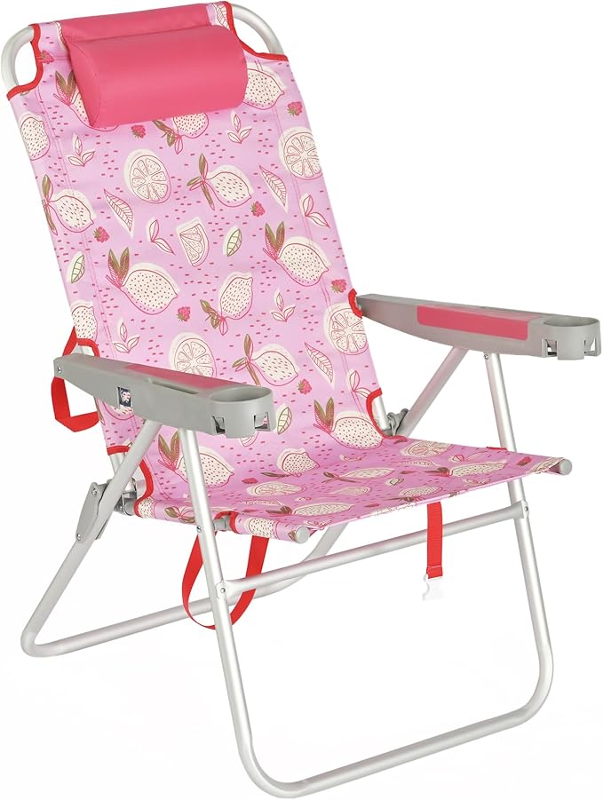 SUNNYFEEL Oversized Tall Folding Beach Chair Lightweight, 17" Portable Sand Chair for Adults Heavy Duty 500 LBS with Cup Holders, Foldable High Camping Lawn Chairs for Camp/Outdoor/Picnic/Sports