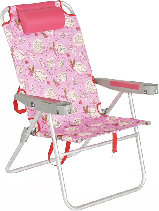 SUNNYFEEL Oversized Tall Folding Beach Chair Lightweight, 17" Portable Sand Chair for Adults Heavy Duty 500 LBS with Cup Holders, Foldable High Camping Lawn Chairs for Camp/Outdoor/Picnic/Sports