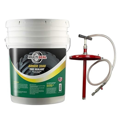 ARMOR 3500 - Our Highest Grade Industrial Tire Sealant Designed for The Most Hazardous & Extreme Operating Environments, 5-Gallon Pail with Pump