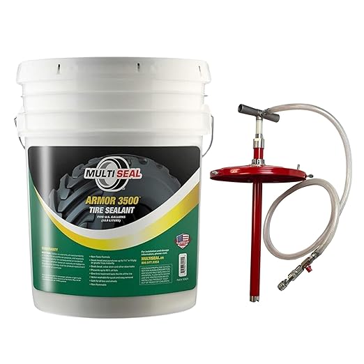 ARMOR 3500 - Our Highest Grade Industrial Tire Sealant Designed for The Most Hazardous & Extreme Operating Environments, 5-Gallon Pail with Pump