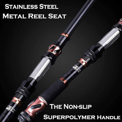 PLUSINNO Fishing Rod and Reel Combos - Carbon Fiber Telescopic Fishing Pole - Spinning Reel 12 +1 Shielded Bearings Stainless Steel BB