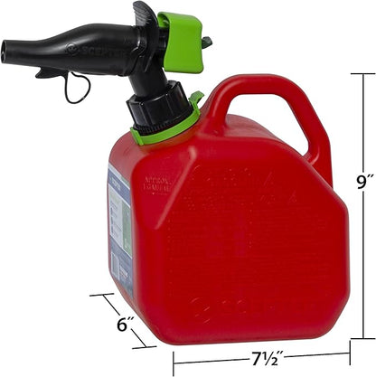 Scepter FR1G152 Fuel Container with Spill Proof Smart Control Spout with Bonus Spout Extender, Red Gas Can, 1 Gallon (Pack of 4)