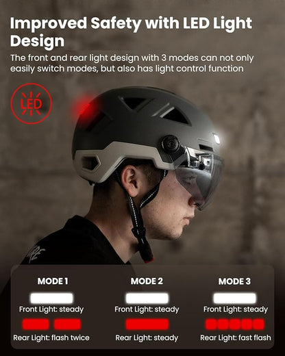 ILM Smart Adult Bike Helmet with Automatic G-Sensor Turn Signal & Brake Warning LED Light Control Road Cycling Helmet E3-12LS