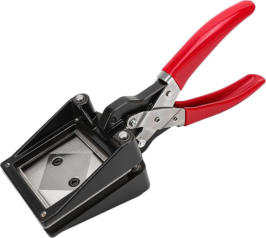 Professional 50×50mm (2''x2'') Square Photo Cutter, Handheld Metal Die Punch Tool for Paper, Business Cards, Crafts, DIY Projects Cutting, Hardened Steel Blade Heavy-Duty, Office & Family Use