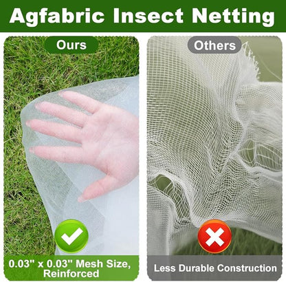 Agfabric Garden Netting 8.2'x32' Insect Pest Barrier Bird Netting for Garden Protection,Row Cover Mesh Netting for Vegetables Fruit Trees and Plants,White