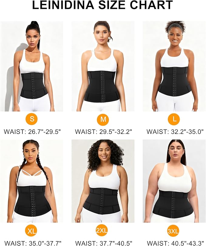 LEINIDINA Waist Trainer for Women Corset Shapewear Segmented Sweat Waist Trimmer for Women Workout Belt