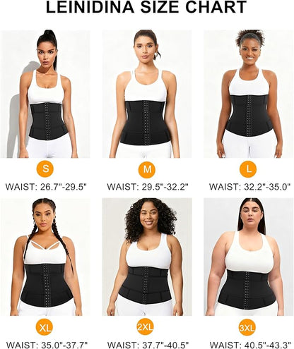 LEINIDINA Waist Trainer for Women Corset Shapewear Segmented Sweat Waist Trimmer for Women Workout Belt