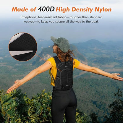 Seektop Small Hiking Backpack 12L to 15L Expandable Travel Packable Waterproof Daypack Lightweight Hiking Bag for Women Men