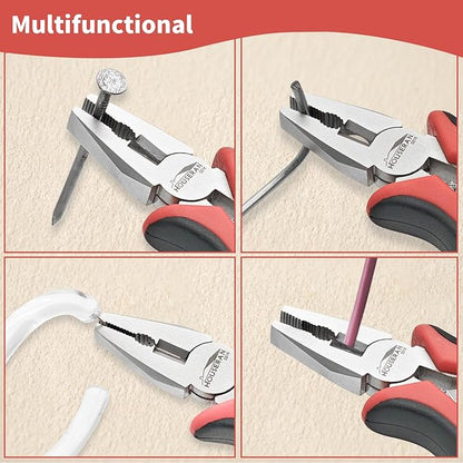 Mini Linemans Pliers 5"-5 Pack Combination Plier with Side Cutter, Lineman Pliers Electrical for Jewelry Making, DIY, Craft, Model