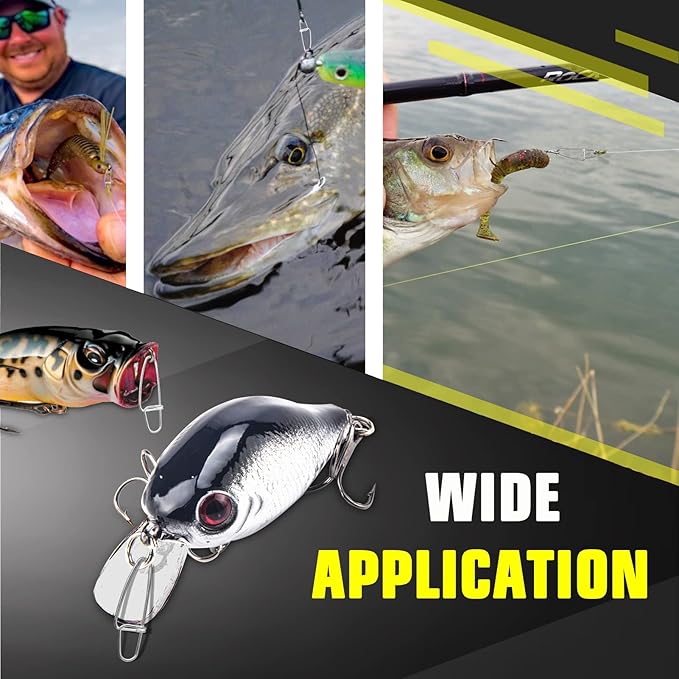 AMYSPORTS Stainless Quick Fishing Snap Kit Power Clip Fishing Snap Saltwater Corrosion Resistance Snaps Swivels Lock Freshwater Connector