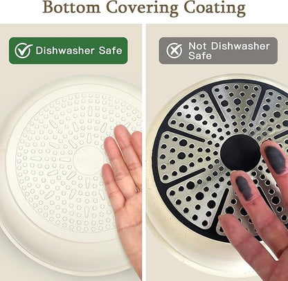 GiPP Ceramic Pots and Pans Set Non Stick, Nonstick Detachable Handle Cookware Sets, Healthy Non Toxic PFAS PFOA & PTFE Free, Dishwasher ＆Oven Safe, Induction Kitchen Pot and Pan, 8 Piece Cream