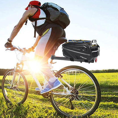 MOSISO Bike Rack Bag, Waterproof Bike Rear Rack Handbag Bicycle Trunk Bag, 14L EVA Mountain Bicycle Rear Seat Storage Saddle Pouch Cycling Luggage Pouch with Shoulder Strap, Yellow