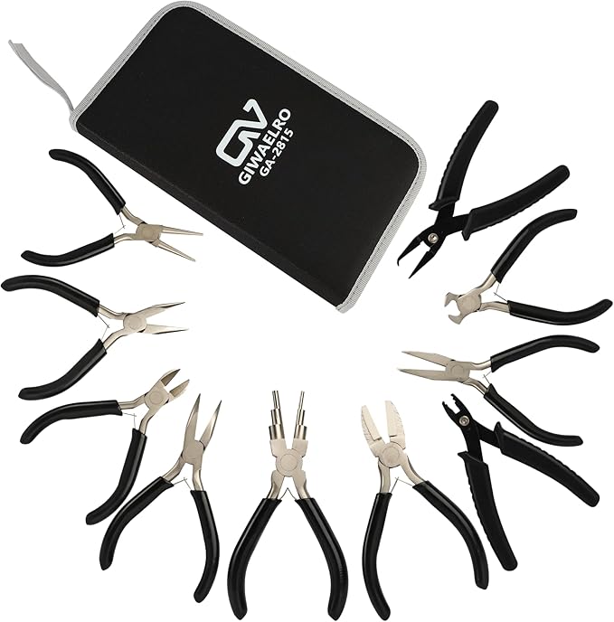 Jewelry Pliers Set, 10 PCS Professional Pliers for Jewelry Making, Repair and Wire Wrapping