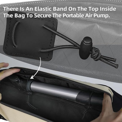 Rhinowalk Bike Frame Bag Waterproof, Top Tube Bicycle Bag with Side Compartments, Pump Holder, and Hidden Cable Port, (2.1L, Black)