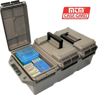 MTM AC3C 3-Can Ammo Crate, 50 Caliber, Convenient size, Store all types of boxed or bulk ammo, Stackable, easy carry and transport of multi-caliber ammo, Rugged tactical carrying crate