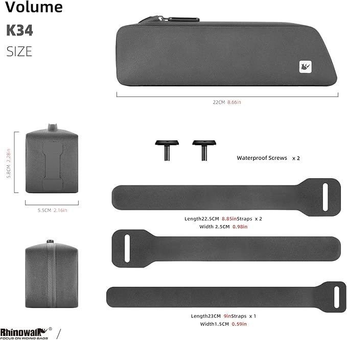 Rhinowalk Bike Top Tube Bag Bike Frame Bag Fully Waterproof and Stable Bicycle Frame Bag Bicycle Bag Professional Cycling Accessories for Mountain Road Bike