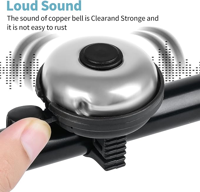 Classic Bike Bell, Aluminum Bicycle Bell, Loud Crisp Clear Sound Bicycle Bike Bell for Adults Kids