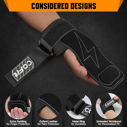 COFIT Wrist Straps for Weightlifting, Workout Wrist Wraps with Dual-Layer Oxford Leather, Enhanced Grip for Optimal Hand and Wrist Protection, Gym Lifting Straps for Deadlift and Powerlifting