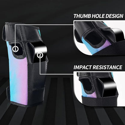 Skateboard Pads Kids/Youth/Adult Shield Elbow Pads and Wrist Guards Protective Gear,Strong Double Straps&Adjustable Easy-Fix Clips for Skateboarding,Rollerblading,ScooterRoller,Skating,Bicycle