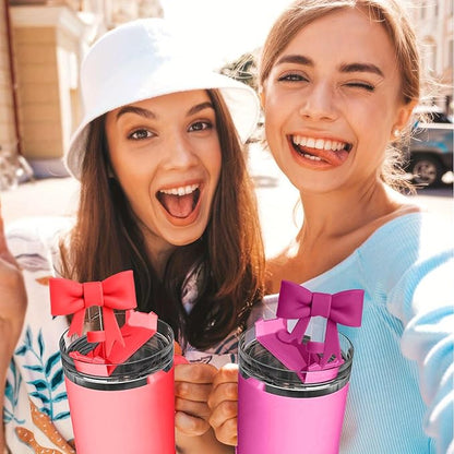 6Pcs Silicone Straw Toppers Covers for Stanley Cups 40/30oz 10mm(0.4in) Purple Dust-Proof Bow Straw Covers Toppers Dark Orange Suitbale for Stanley Cup Accessories Reusable Straws Caps