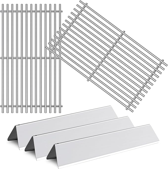 7637 7635 Grill Grates Replacement Flavorizer Bars for Weber Spirit Grill I Spirit II E-210, S-210, E-220, S-220, 17.5” Stainless Steel Cooking Grid BBQ Grill Parts 2 Burners Spirit 200 Series