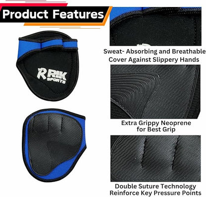 Non-Slip Neoprene Gym Grip Pads – Alternative to Workout Gloves for Weightlifting, Pull-Ups, Powerlifting, Calisthenics, and Gymnastics – Fitness Grips for Men and Women