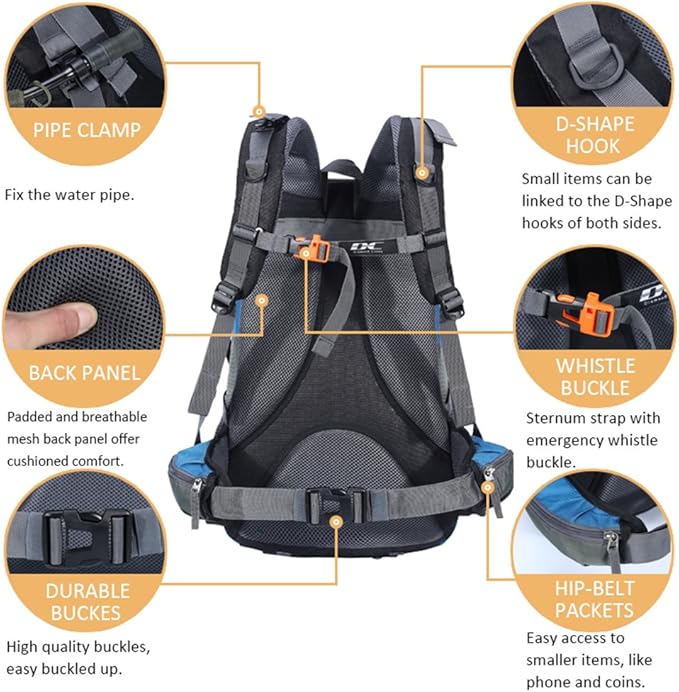 Diamond Candy Waterproof Hiking Backpack for Men and Women, Lightweight Day Pack for Travel Camping