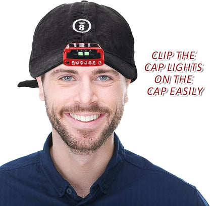 Mudder LED Clip on Cap Lights USB Rechargeable Cap Flashlight Clip Waterproof Ultra Bright Hat Flashlight Headlamp for Fishing Camping Hand Work