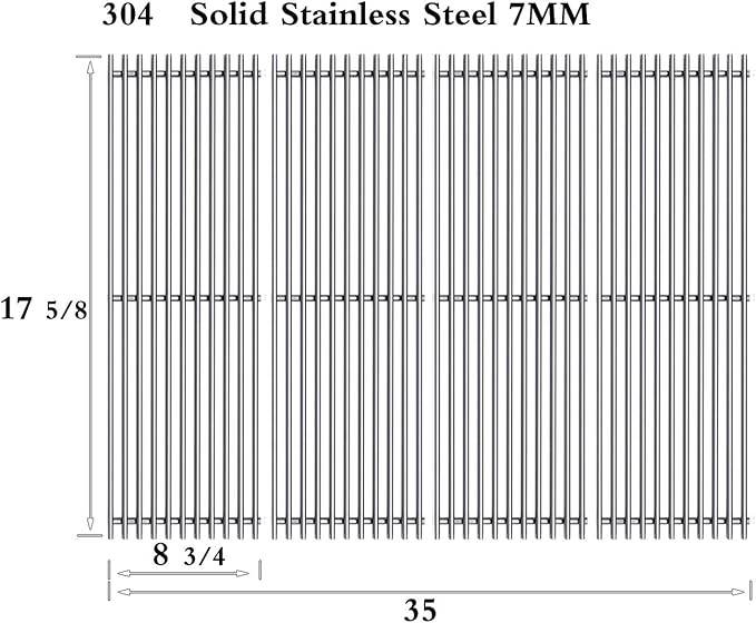 SF7241(4-Pack) 17 5/8" Stainless Steel Cooking Grid Grates Replacement for Kenmore 148.16656010, 148.23682310, 640-05057386-4, 90118. Master Forge SH3118B BG179A, BG179C Gas Grill