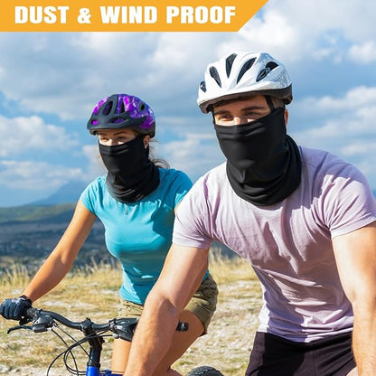 HONGTEYA 6 Pack Neck Gaiter Face Mask: Breathable Windproof Face Cover Balaclava High Elastic Earloop Bandana for Men Women