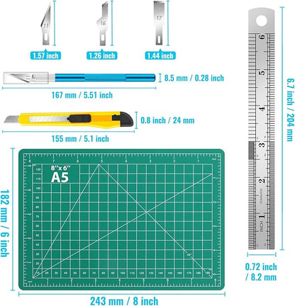 DIYSELF Exacto Knife Set, 2 Pcs Craft Knife with 40 Pcs Hobby Knife Replacement Blades, Hobby Knives Kit for Scrapbooking, Stencil, Fondant, Paper, Sharp Precision Knives for Art Carving