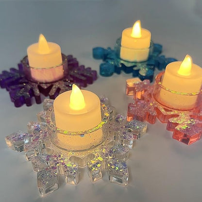 Christmas Silicone molds for Candle Making, Snowflakes Design Christmas Candle Holders Resin Molds for Party Decoration Candle Form Epoxy Plaster Mould