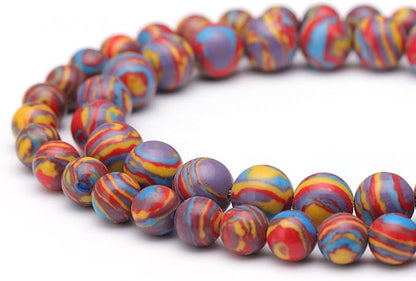 Youngbling Natural Gemstone Beads for Jewelry Making,6mm Red Malachite Polished Round Smooth Stone Beads,Genuine Real Stone for Bracelet Necklace 15 Inch(Red Malachite,6mm)