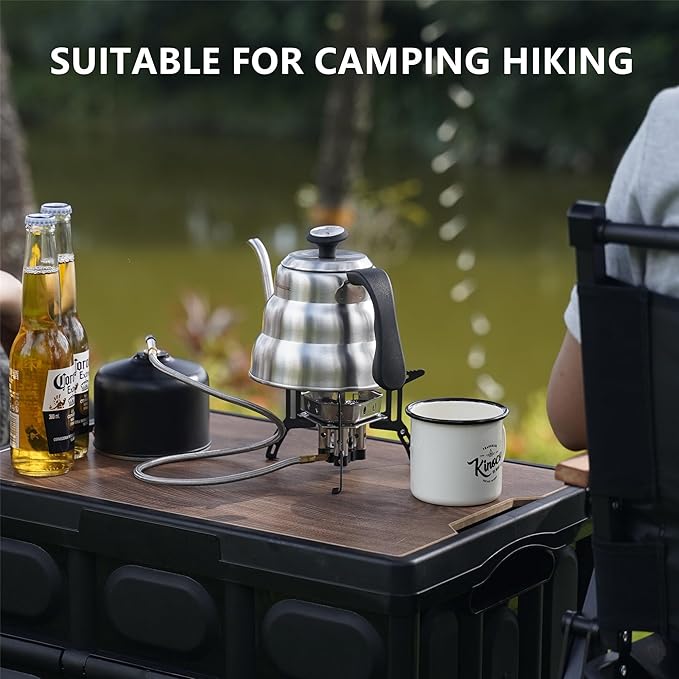 ONLYFIRE 3 Fuel Backpacking Stove with Propane & Butane Adapter, Portable Camping Gas Stove, Mini Camp Stove with Piezo Ignition & Carry Bag for Outdoor Cooking Picnic Camping Hiking GS334